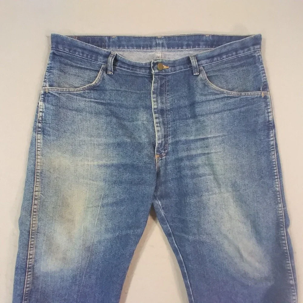 Wrangler jeans men's 38 x 27 regular fit straight blue denim pants
